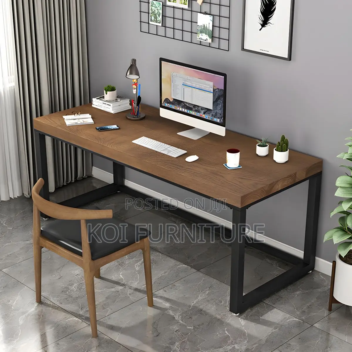 Office Desk; Industrial Solid Pine Wood Office Desk