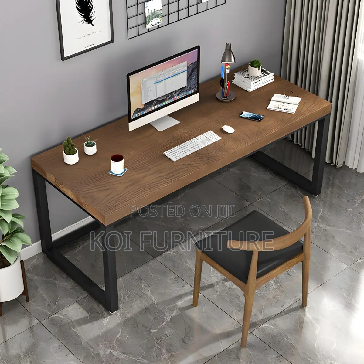 Office Desk; Industrial Solid Pine Wood Office Desk