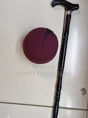 Gents Maroon Oga Hat With Walking Stick