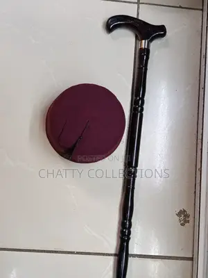 Gents Maroon Oga Hat With Walking Stick