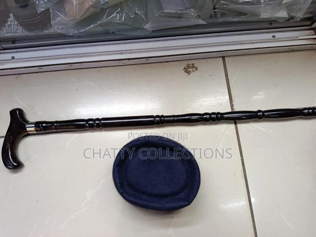 Navy Blue Men Oga Hats With Walking Stick