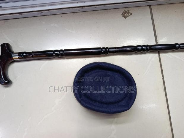 Navy Blue Men Oga Hats With Walking Stick - thumbnail 2