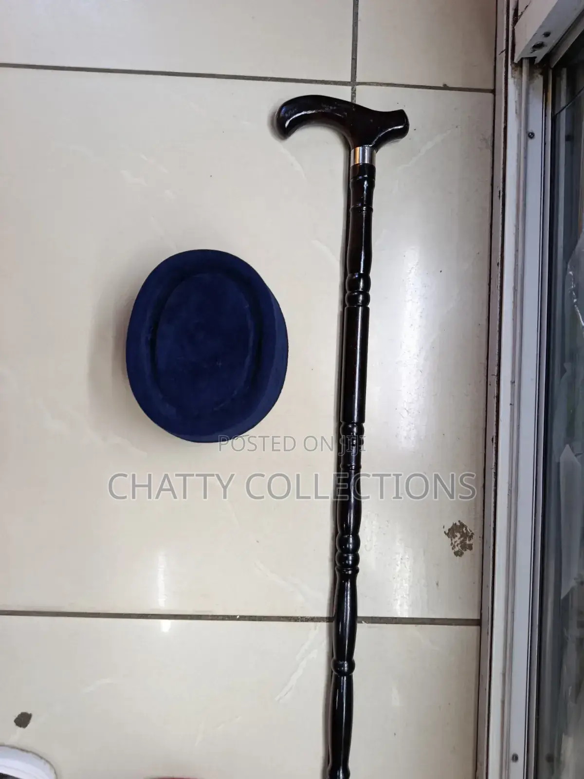Blue Men Oga Hats With Walking Stick