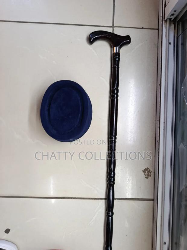 Blue Men Oga Hats With Walking Stick - thumbnail 2