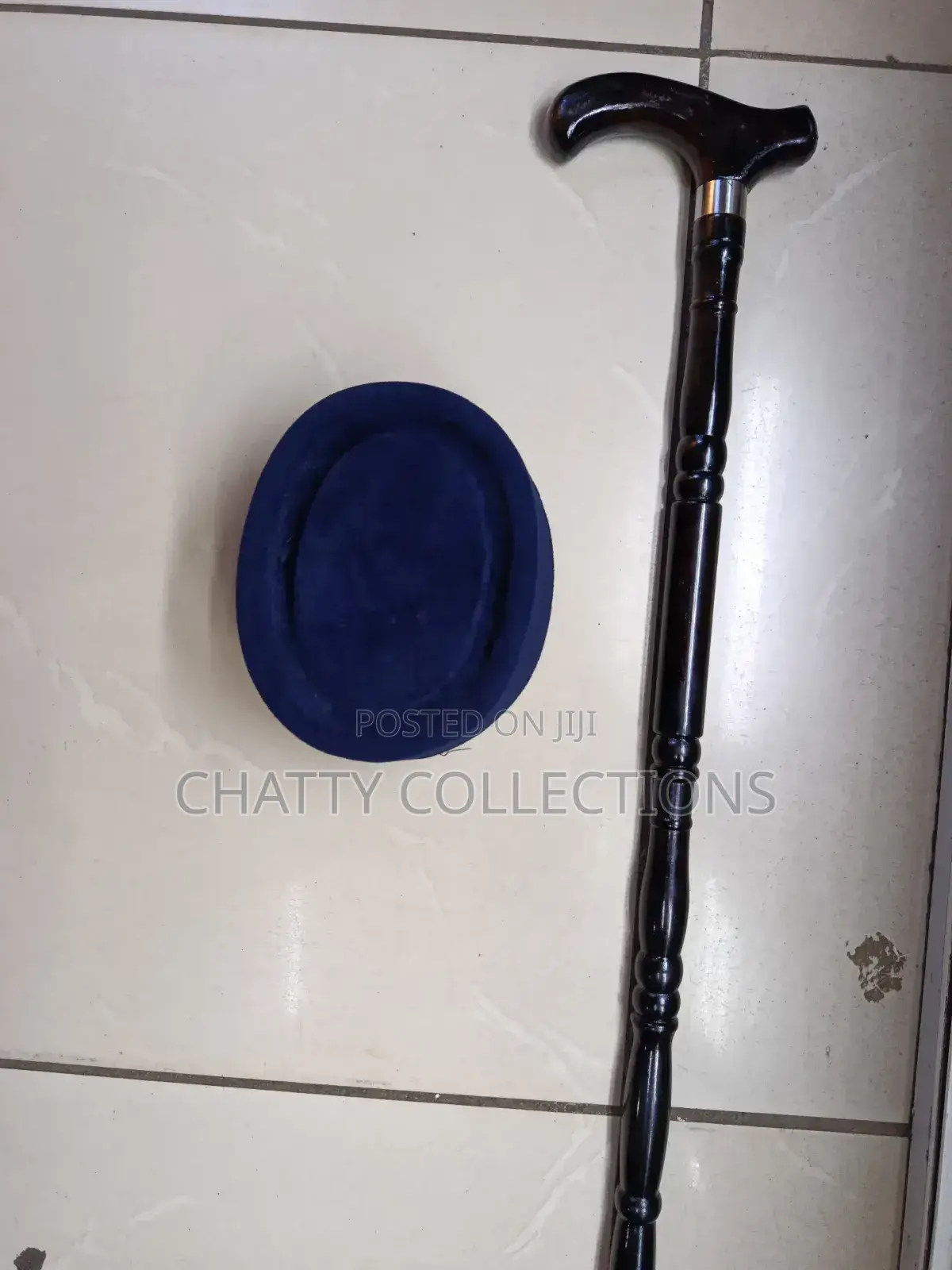 Blue Men Oga Hats With Walking Stick