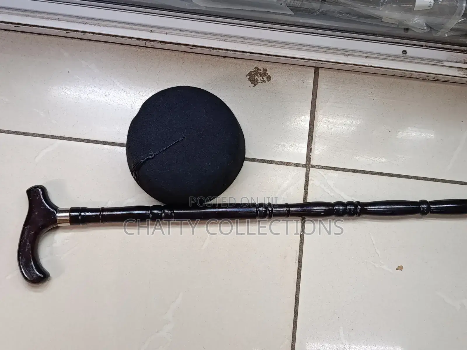 Black Men Oga Hats With Tassel With Walking Stick
