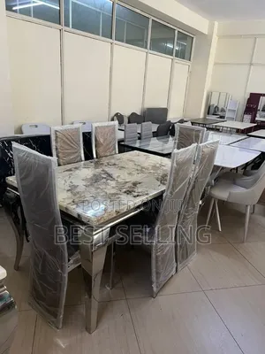 Gray Luxurious Dining Table and Chairs