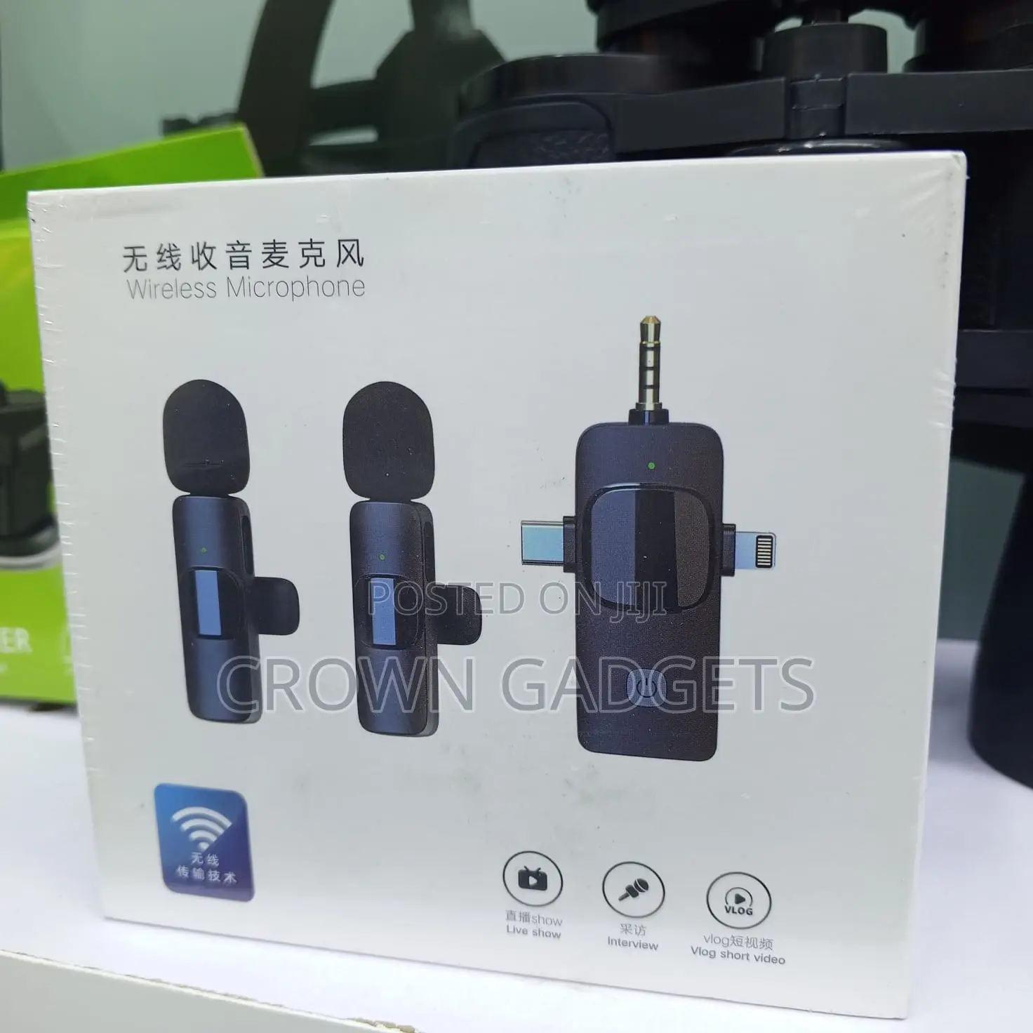 Plug Play Dual Wireless Mic iPhone Android Camera