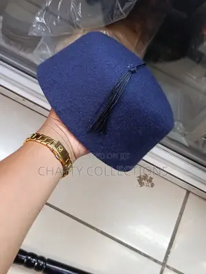 Navy Blue Men Oga Hats With Tassel