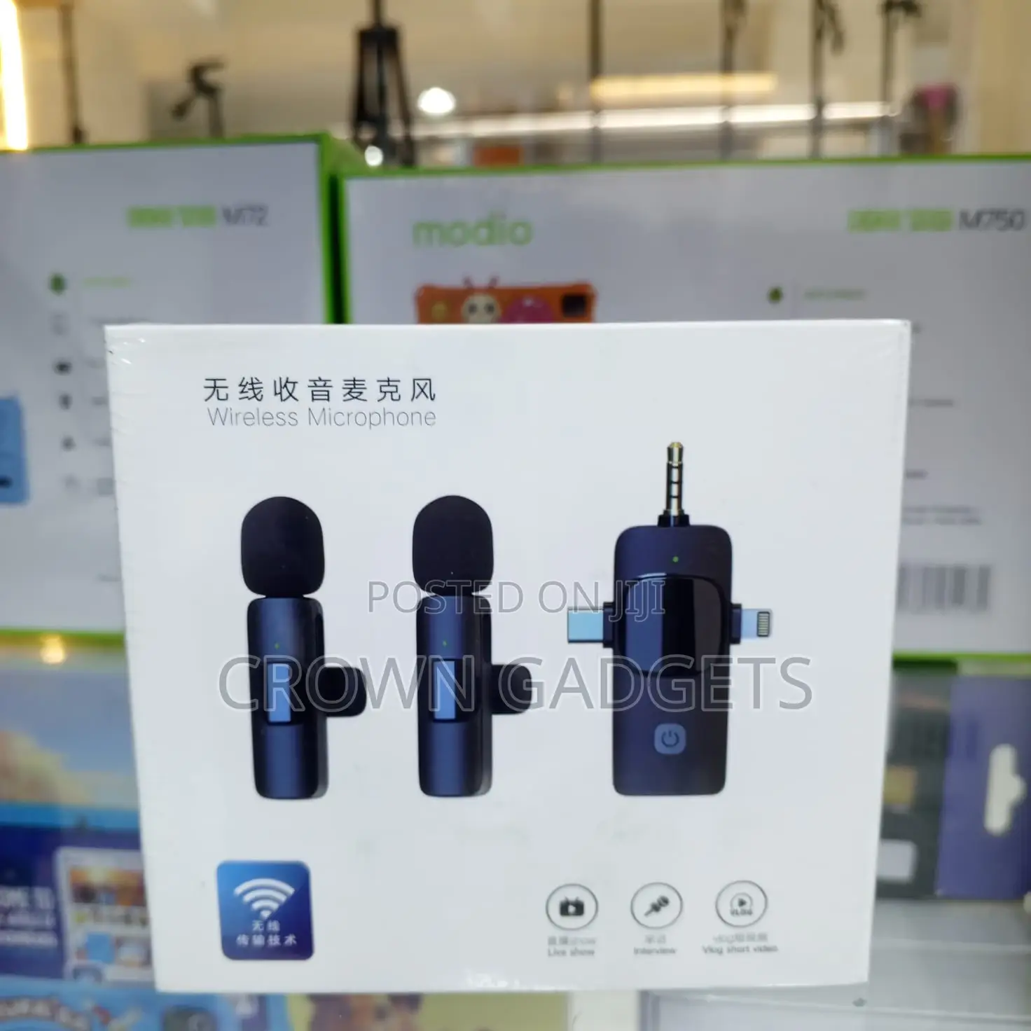 Wireless Lapel Mic 50m Range for Live Streaming Recording