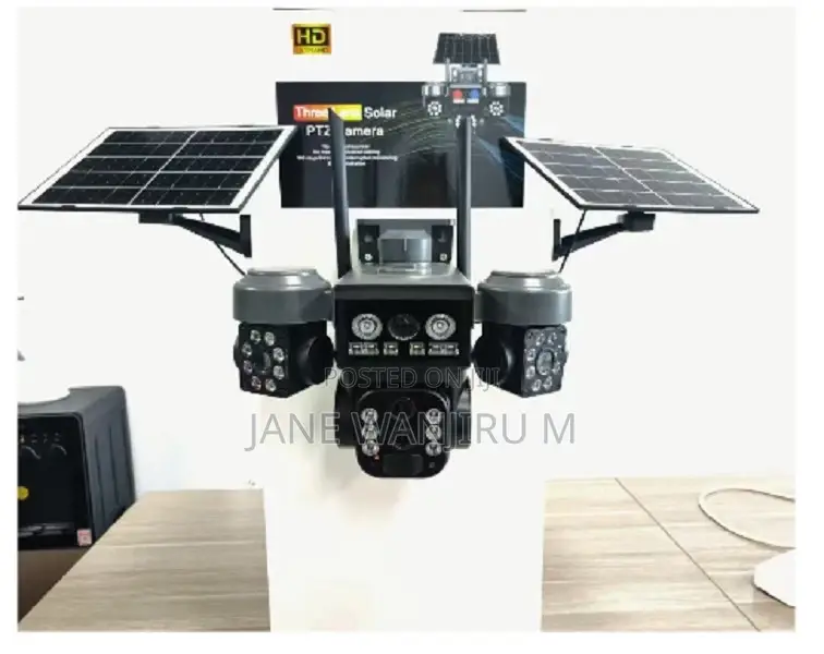 V380 4g Triple Lens Dual Pannel Security Solar Cameras