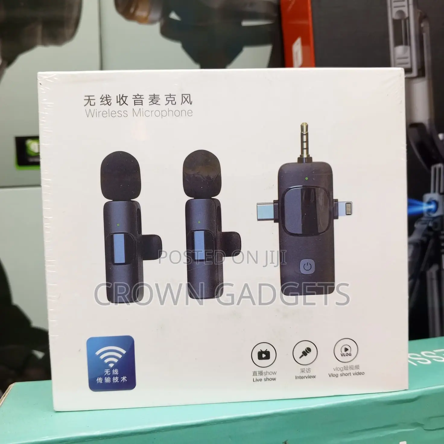 3-in-1 Dual Wireless Lavalier Microphone, Lapel Mic 50m