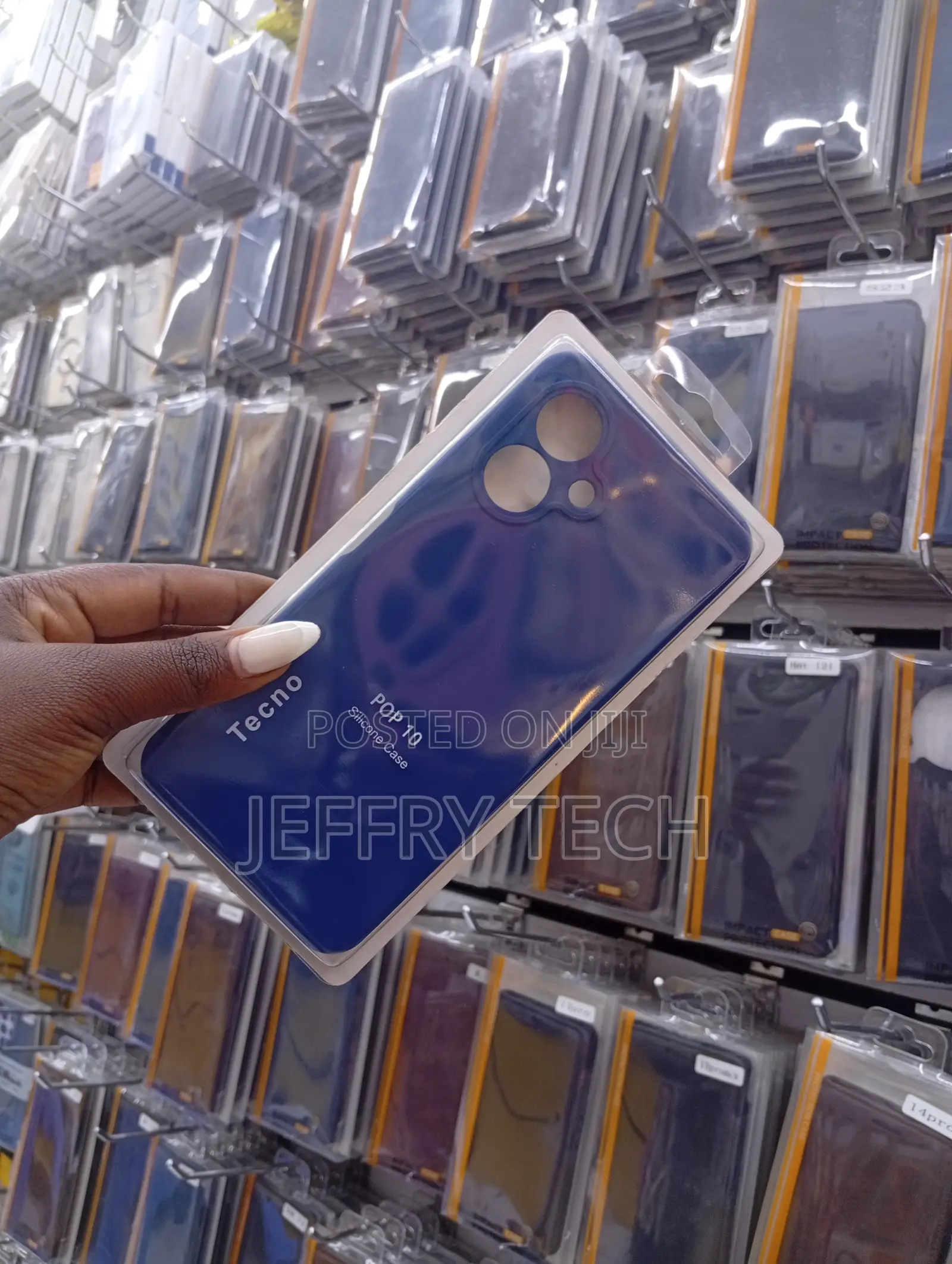 Dark Blue Soft Silicone Case for a Tecno Pop 10 Smartphone