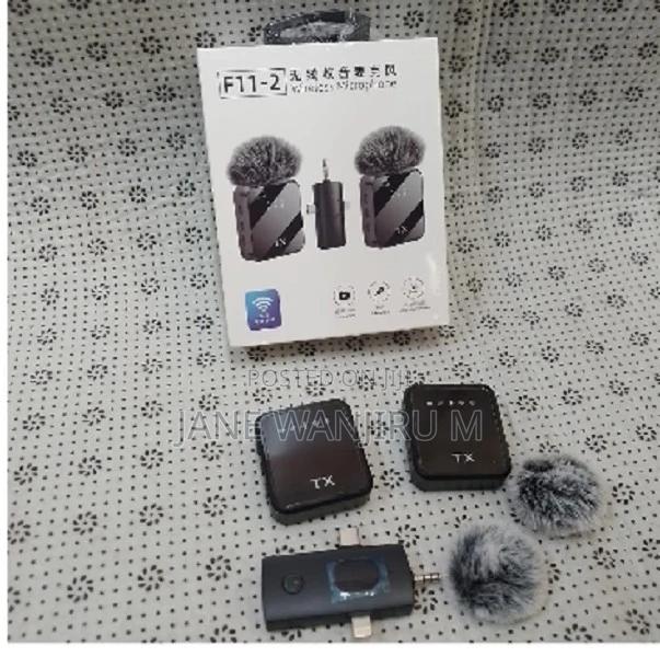 Affordable F11-2 Wireless Lavalier Microphone Dual Mic 3-in-1