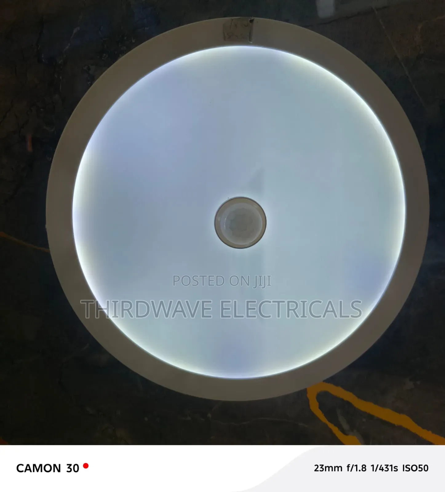 Round Led Ceiling Panel Light With An Integrated Pir Motion Sensor