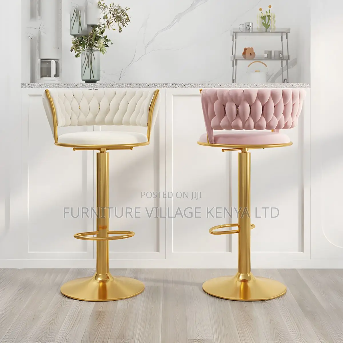 Barstool; Faux Leather Adjustable Seating Bar Stool