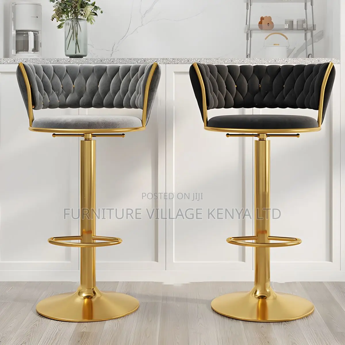Barstool; Faux Leather Adjustable Seating Bar Stool