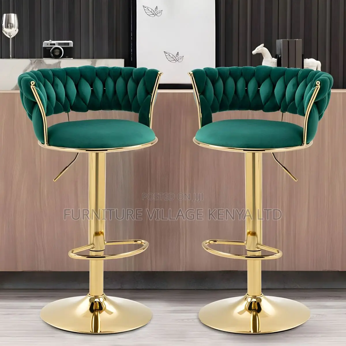 Barstool; Faux Leather Adjustable Seating Bar Stool