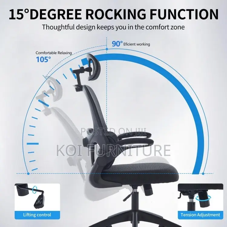 Office Chairs; Ergonomic Style Office Chair With 3d Headrest