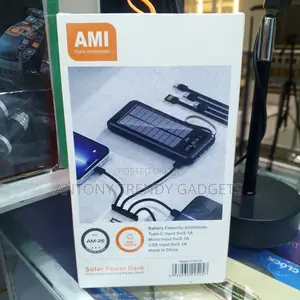 Ami Am-26 Solar Power Bank 20000mah Dual Usb Fast Charge