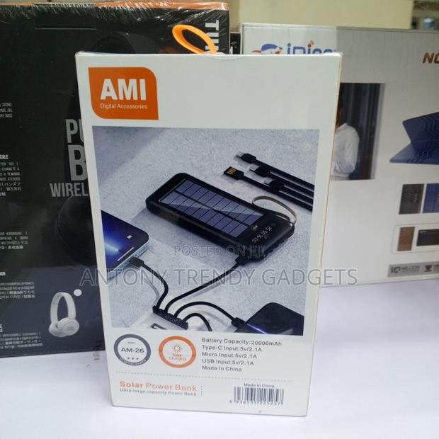 Ami Am-26 Solar Power Bank 2.1a Fast Charging With Torch - thumbnail 2