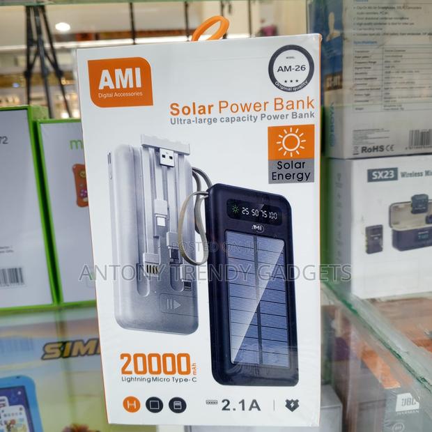 Ami Am-26 Solar Power Bank 2.1a Fast Charging With Torch - thumbnail 3