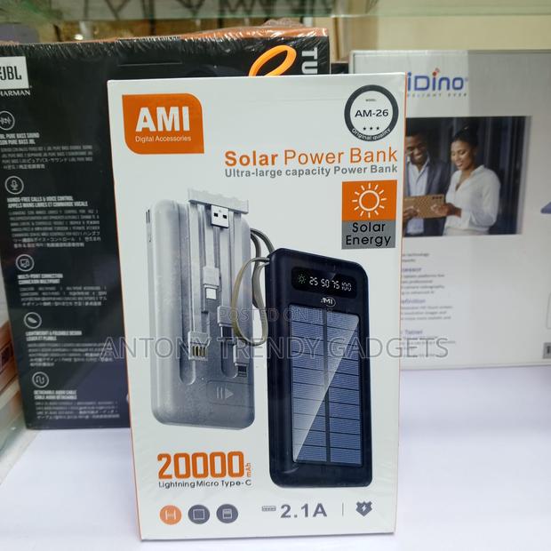 20000mah Ami Am-26 Solar Power Bank Dual Usb Output