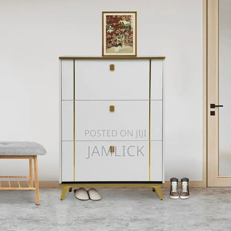 Gold Lining Bucket Flip Shoe Cabinet –Th