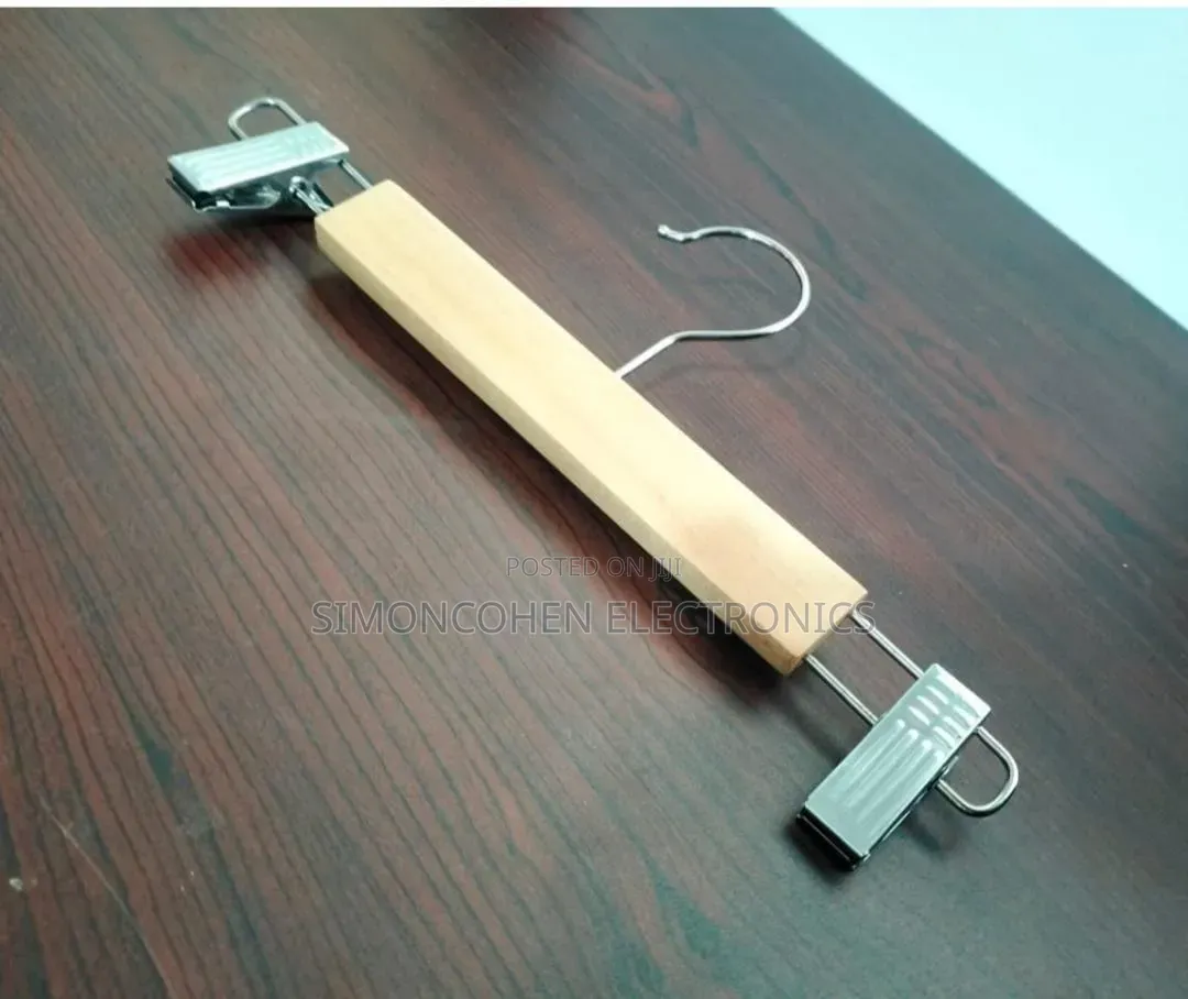 5pcs Set Heavy Duty Non Slip Clip ,Rust Free Closet Wooden Hanger