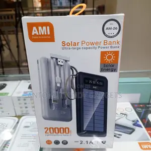 Ami Am-26 20000mah Solar Charger Type-C Micro Lightning