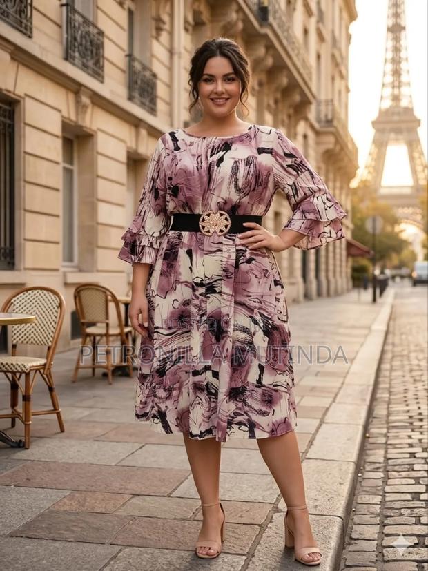 Ladies Floral Dress With Belt