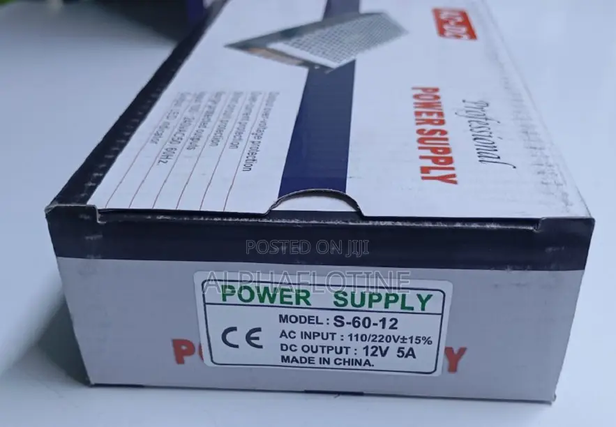 60 Watts (12v × 5a) 12v 5a CCTV Power Supply (Open Frame)