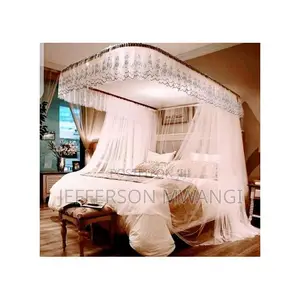 Two Stand Metallic Mosquito Net With Rail (4*6,5*6,6*6)- White