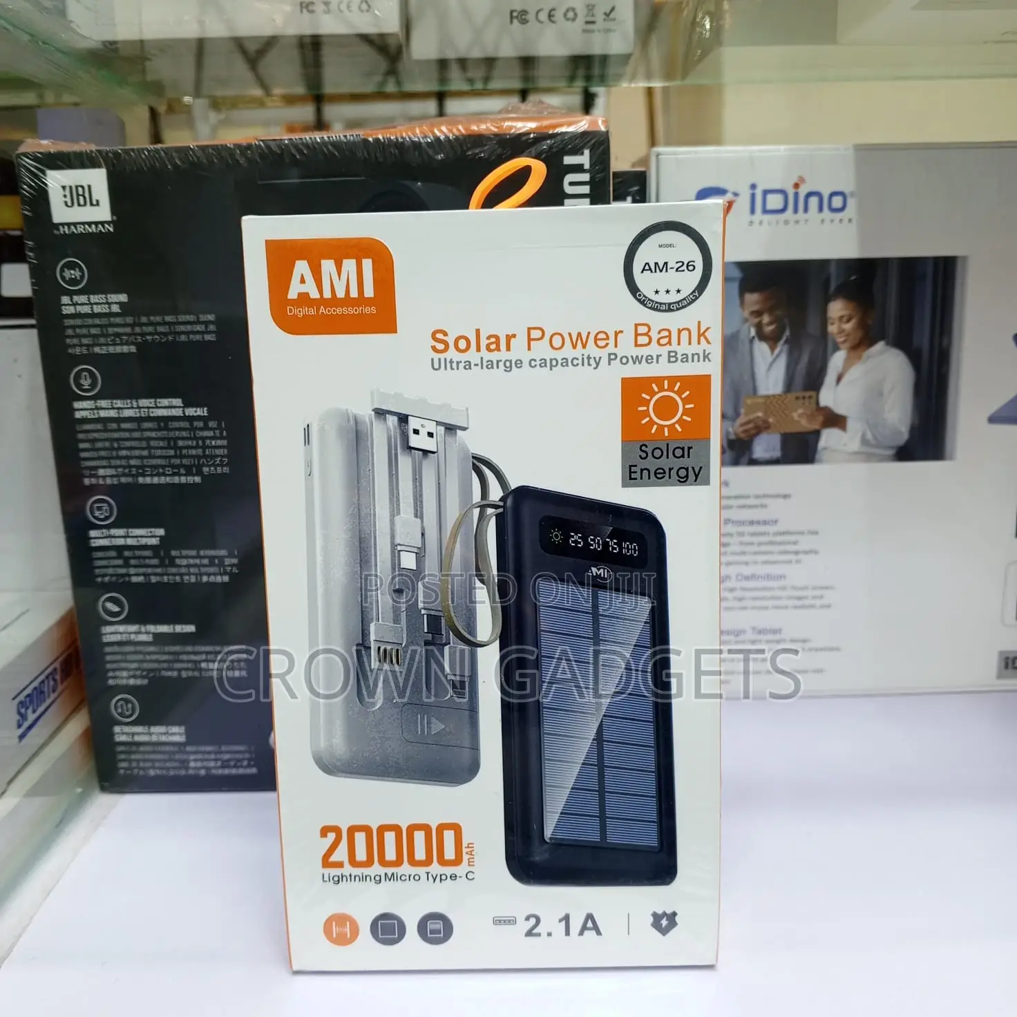 Solar Power Bank 20000mah Ami Am-26 Dual Usb Output