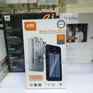 Solar Power Bank 20000mah Ami Am-26 Dual Usb Output