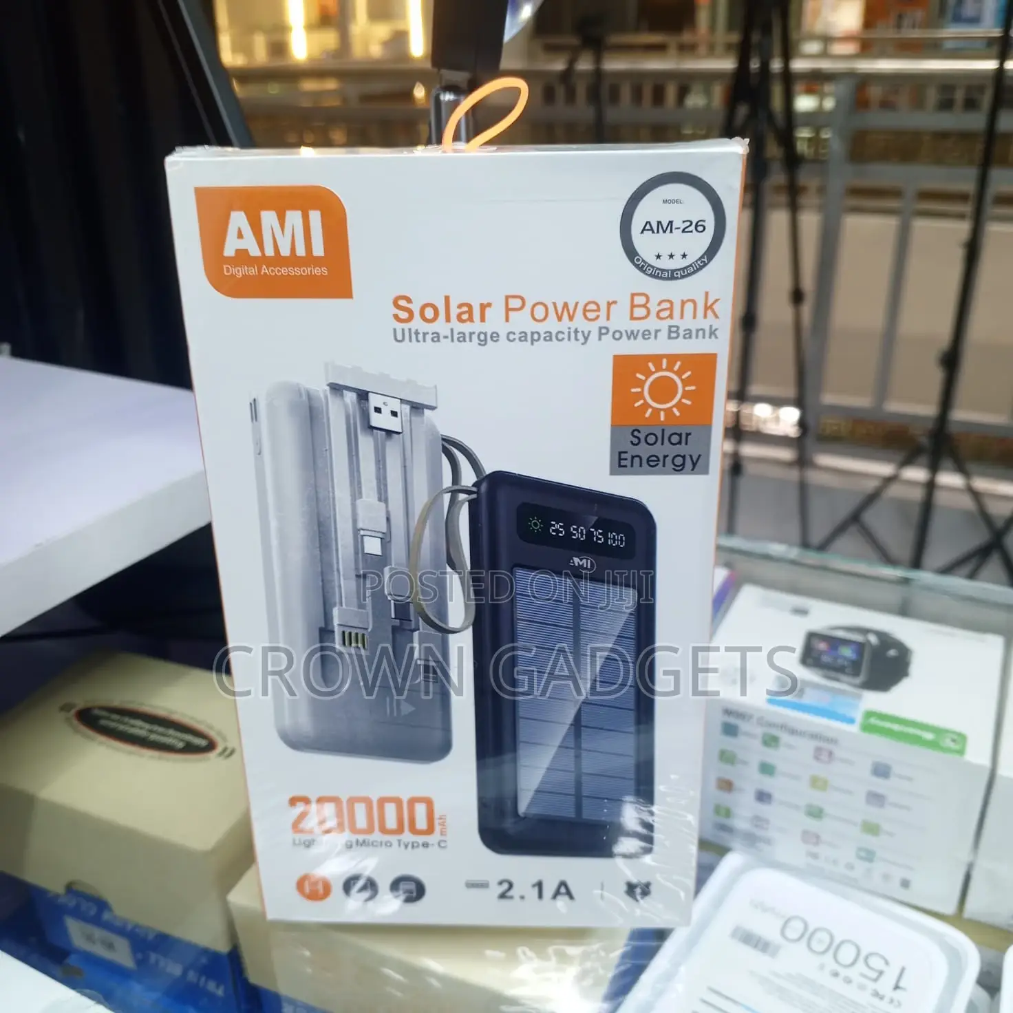 Ami Am-26 Solar Charger 20000mah Outdoor Power Bank