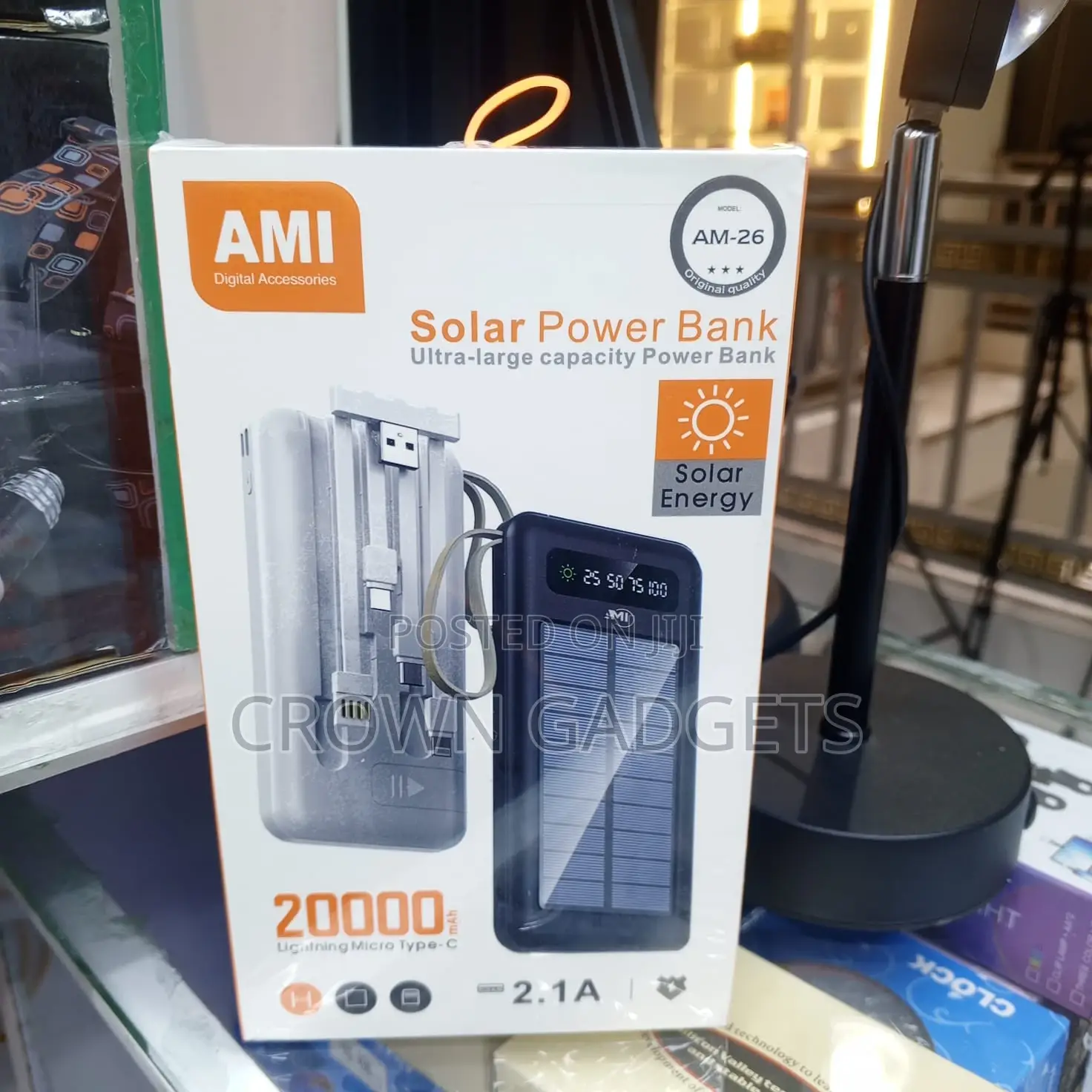 Ami Am-26 Solar Charger 20000mah Outdoor Power Bank