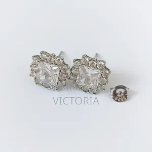 Elegant Silver Crystal Earrings