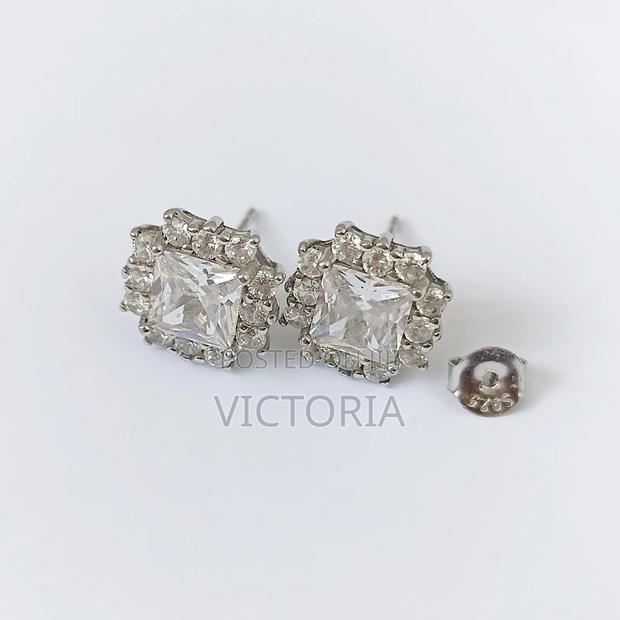 Elegant Silver Crystal Earrings - main view
