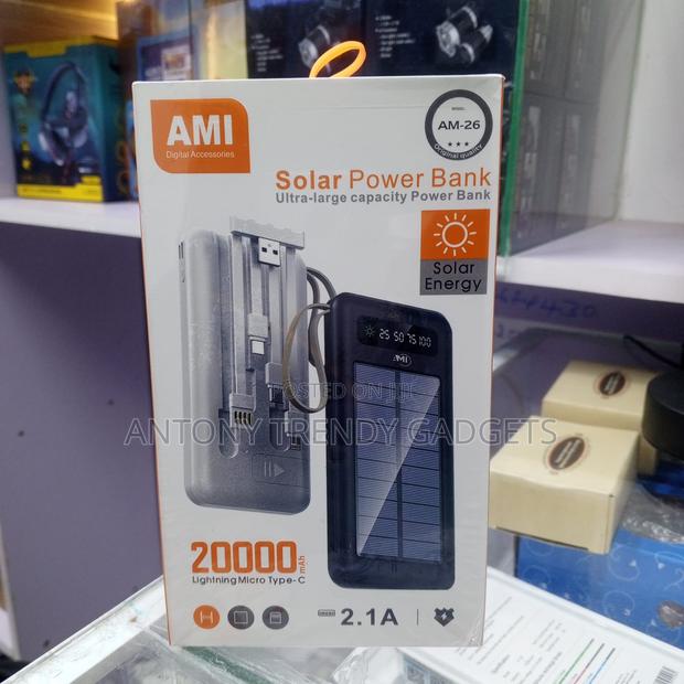Ami Am-26 Solar Charger 20000mah With Led Torch Light - thumbnail 2
