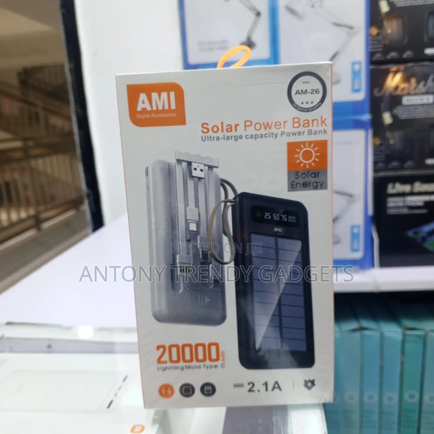 Ami Am-26 Solar Power Bank Outdoor Portable Charger
