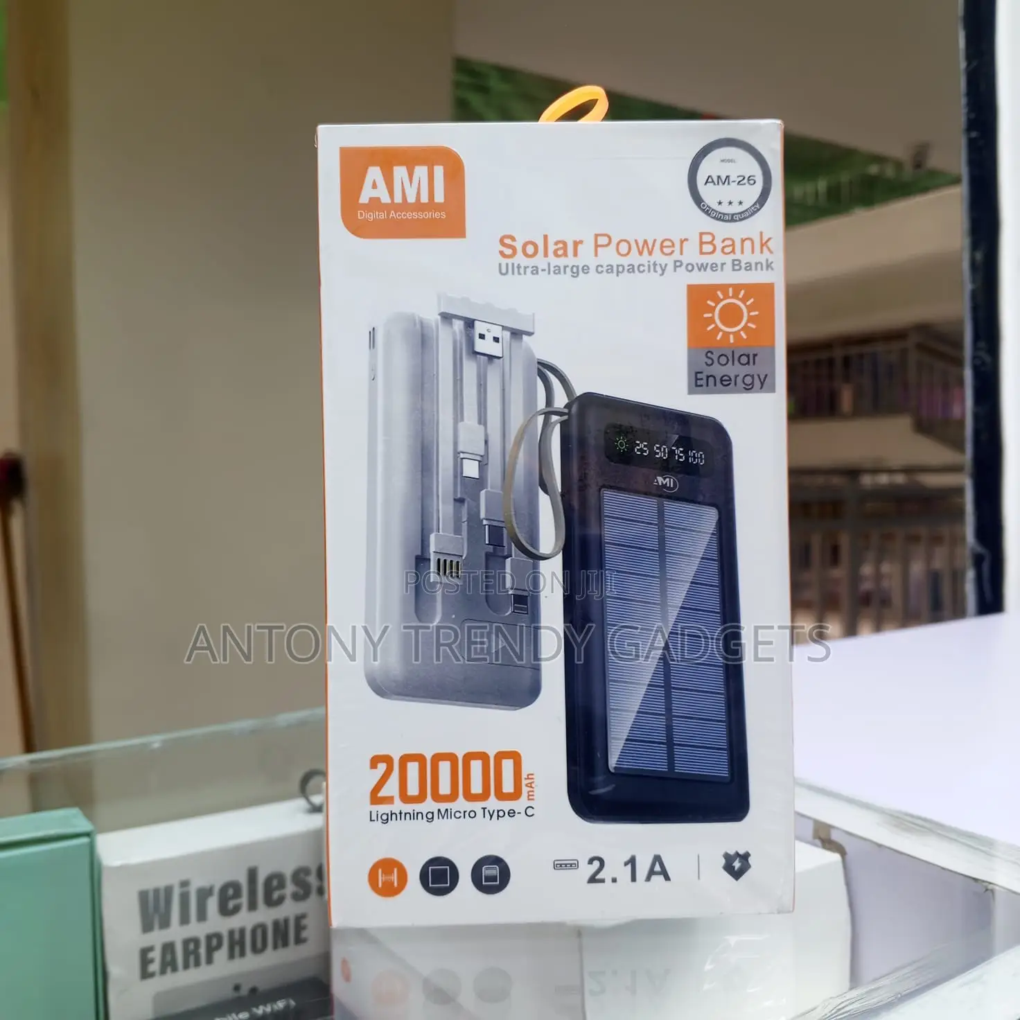 Ami Am-26 Solar Power Bank Outdoor Portable Charger