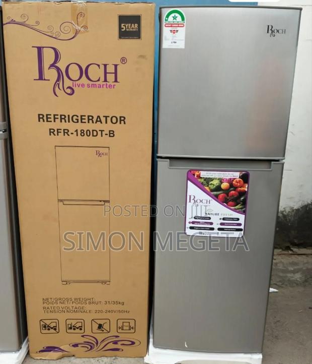 Roch RFR-180-Dt-B Double-Door Fridge – 134l
