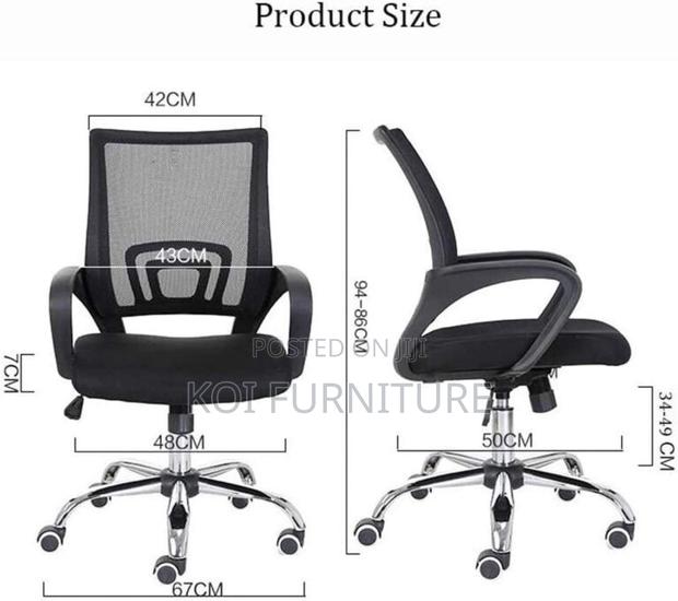 Office Chairs; Medium Backrest Mesh Breathable Clerical Office Seat - thumbnail 2
