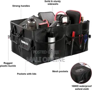 Foldable Car Trunk Organizer Multi-Compartment Storage Box Waterproof