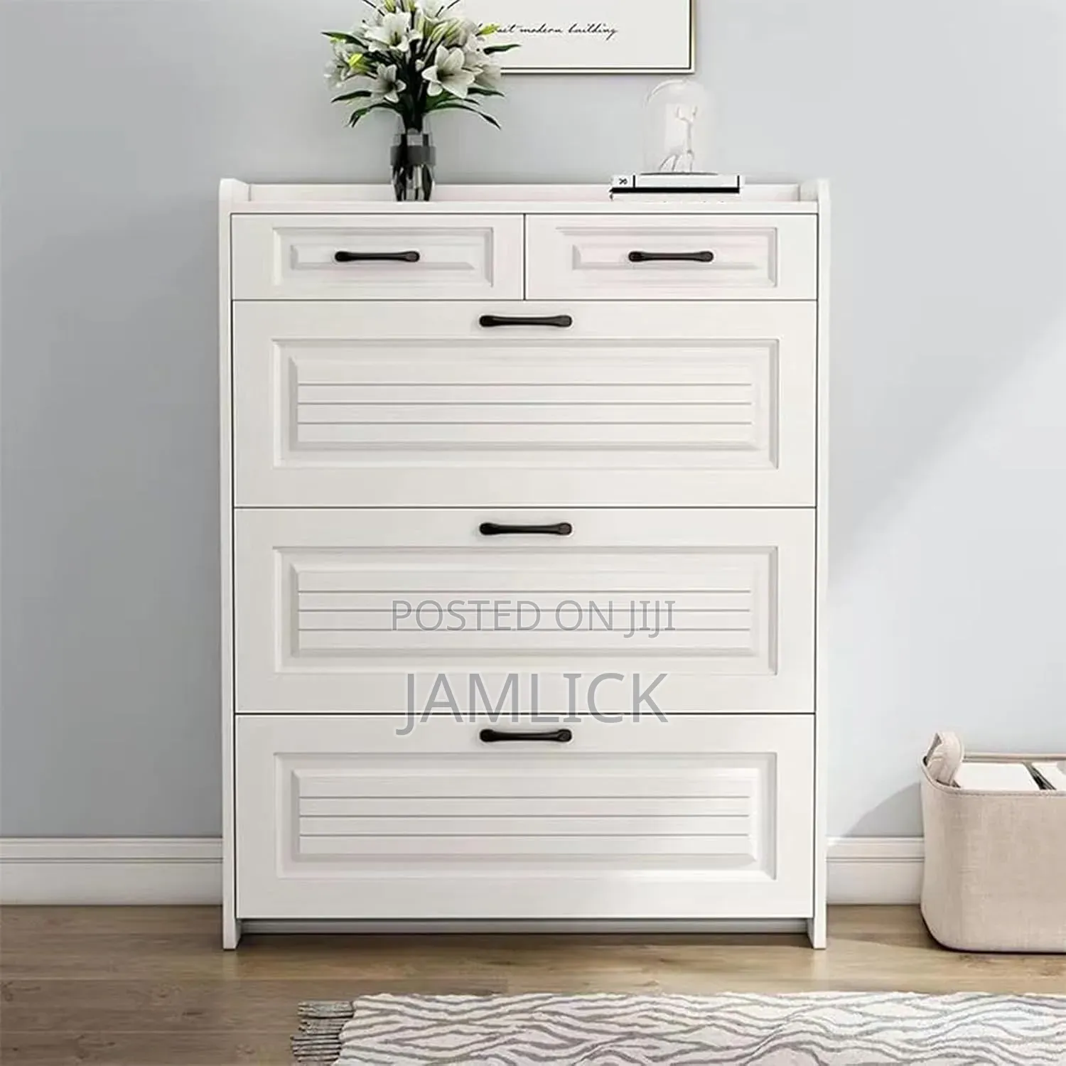 90cm Bucket Flip Shoe Cabinet With Hanging Rack - Th