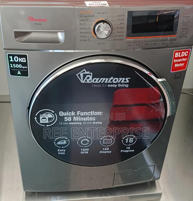Ramtons Rw/160-10kg Washer + 6kg Dryer- Dark Silver (1yr Wrty)
