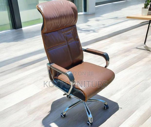 Office Chairs; High Backrest Leather Executive Office Seat - thumbnail 4