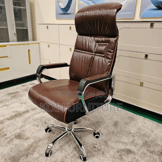 Office Chairs; High Backrest Leather Executive Office Seat - thumbnail 5
