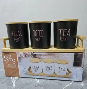 4pcs Canister Set With Bamboo Tray